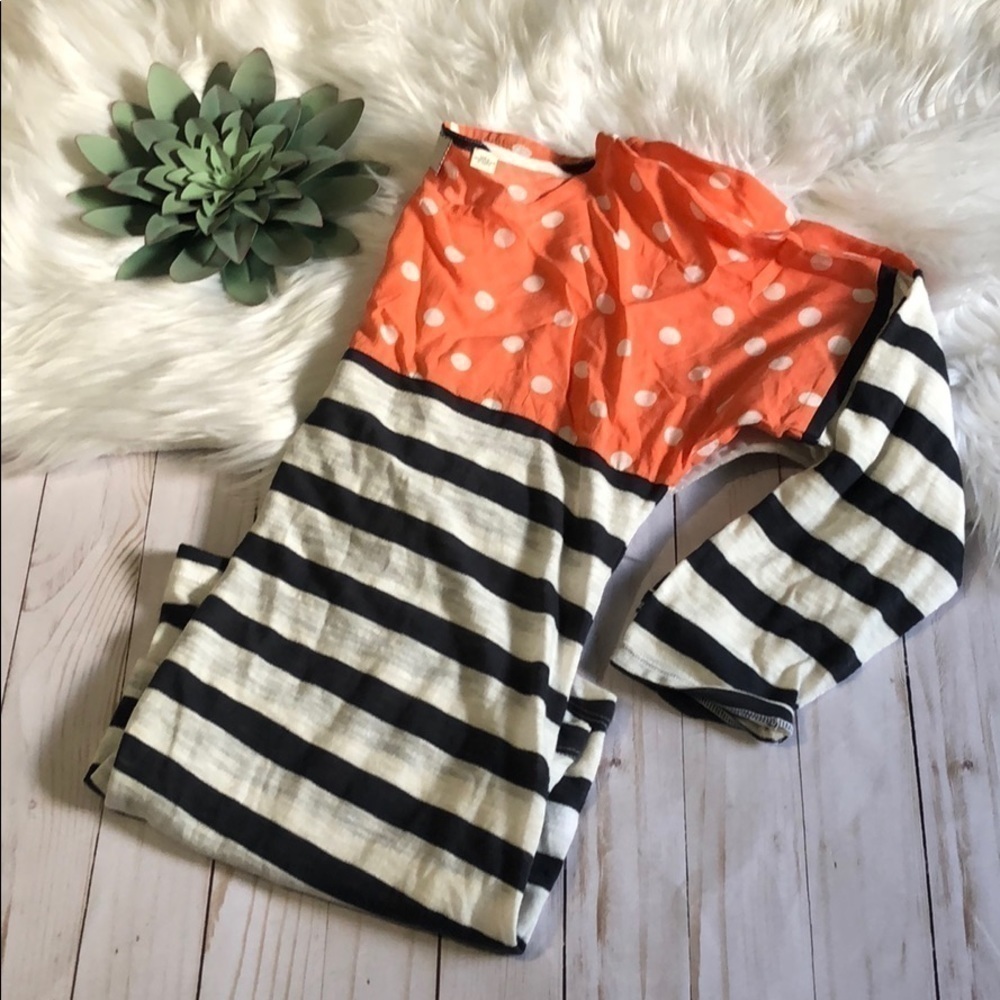 Anthropologie Postmark Polkadot & striped top XS - Picture 2 of 10